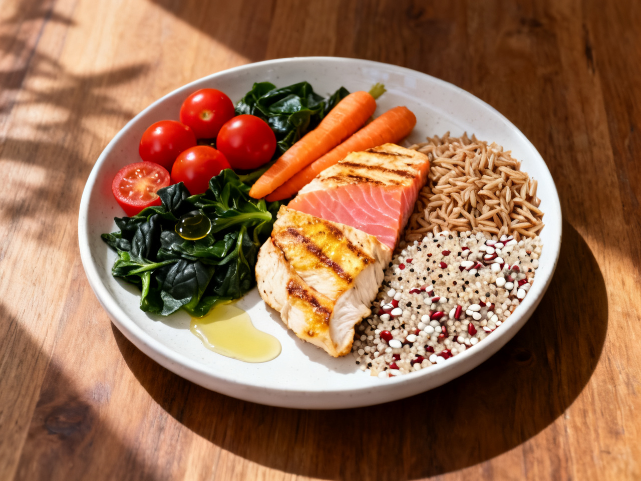 Healthy eating with balanced meals